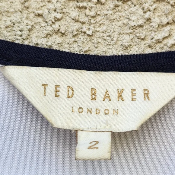 TED BAKER Womens Yuni Rowing Dress Small Blue Maxi Nautical Striped Summer Lined - Picture 3 of 7